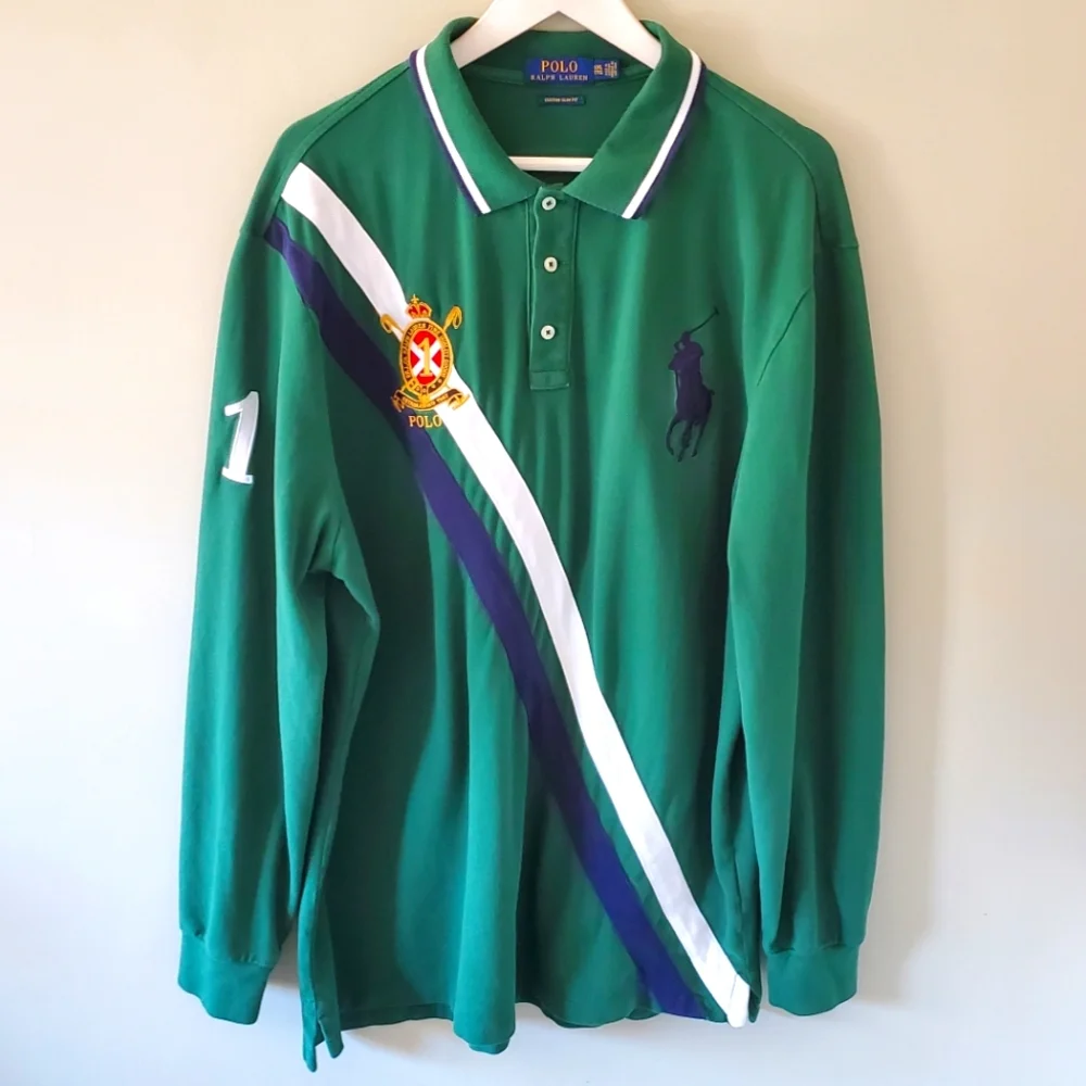 Polo Ralph Lauren XXL Old Money  Equestrian Crest Large Pony Preppy Rugby Polo